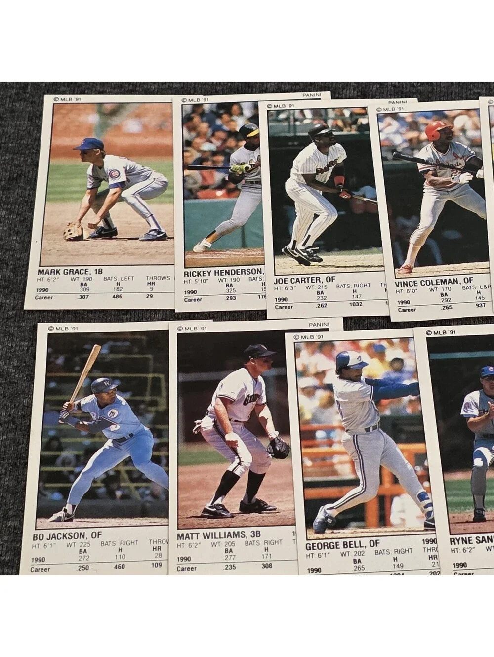 1991 Panini Baseball Album Stickers Lot of 22 Stars - Bo Jackson, Henderson, HOF